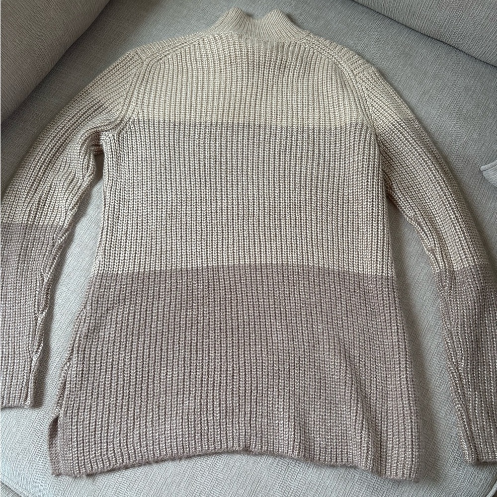 Calvin Klein Cream and Tan Cowl Neck Sweater